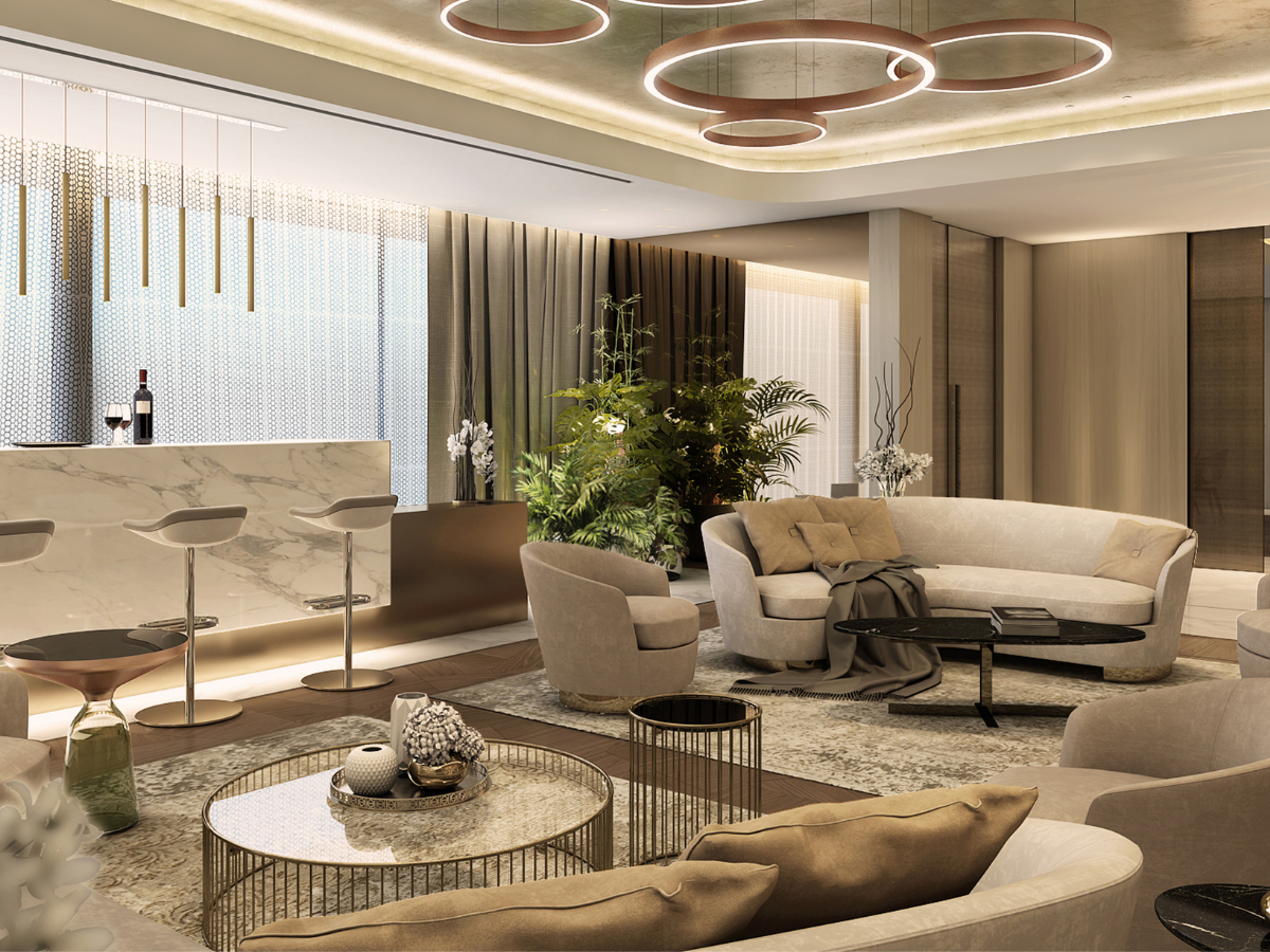 Warm contemporary lounge